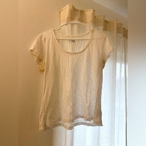 Joie White Scoop Neck Short Sleeve Tee